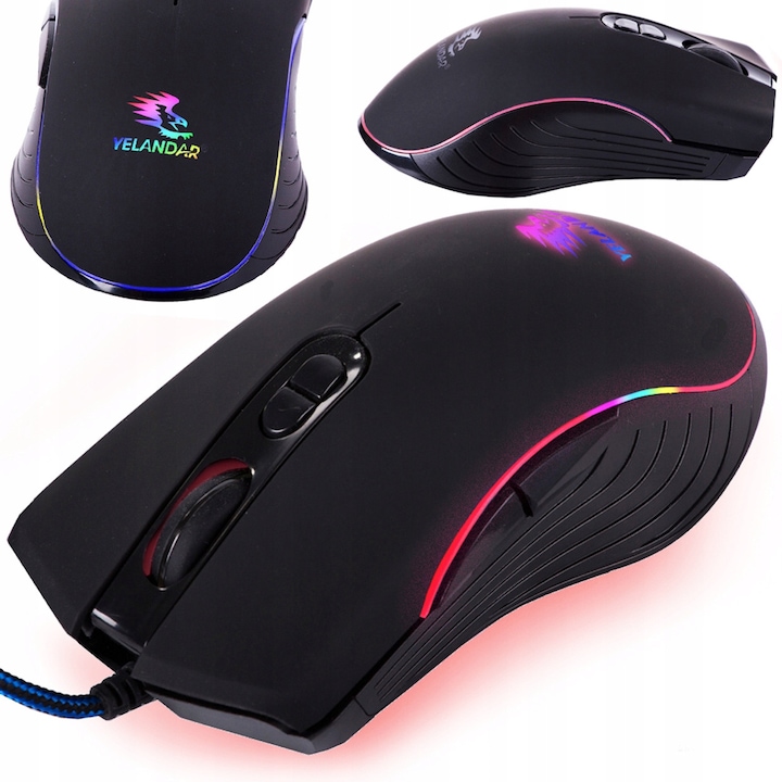 Mouse Verk Group DK1, optic, iluminare RGB, fir USB 1.7m, 12.5x4x7cm