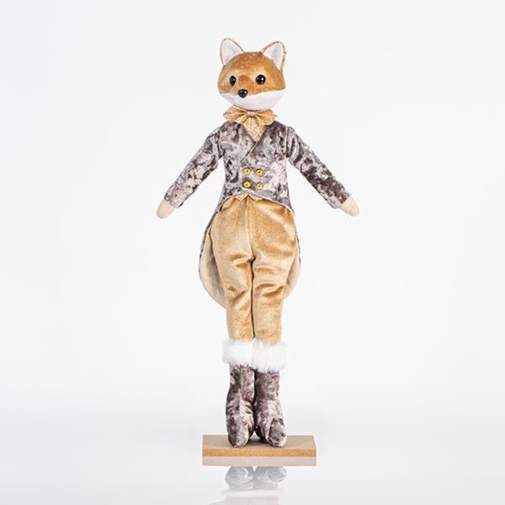 Figurina de Craciun, Domnul Vulpe gri, 12x43 cm