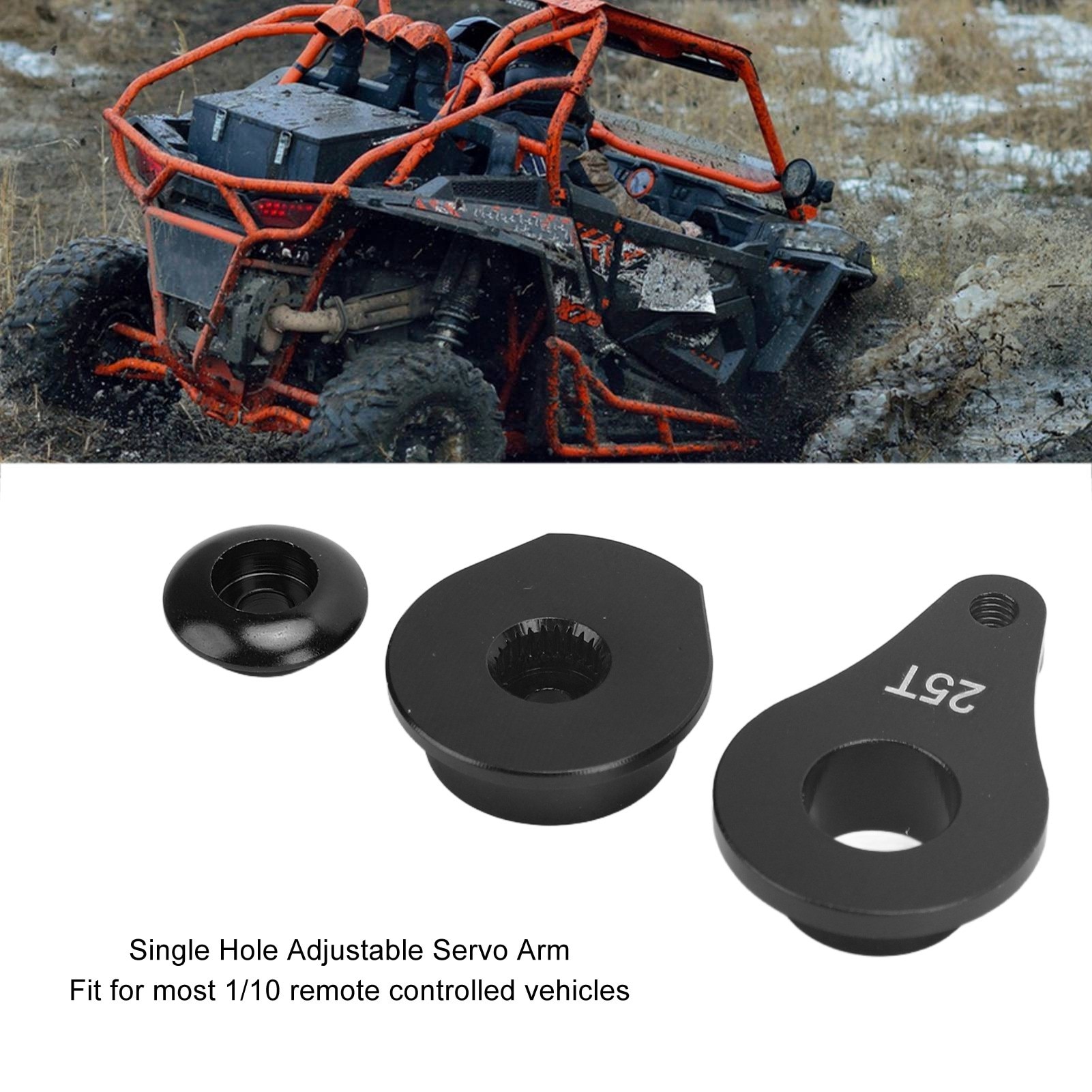 Bras servo 25T en alliage d'aluminium, usinage CNC, accessoire RC en métal Durable haute Performance pour camion WPL 1627 RC bleu rouge (WPL1627R rouge
