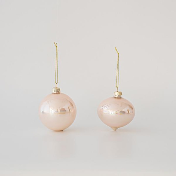 Set 4 globuri de Crăciun Eurolamp, sticlă, roz perla, D8