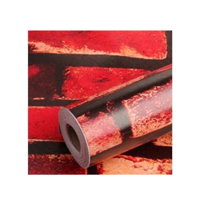 3D тухлена тапетна самозалепваща се контактна хартия с тухлена текстура