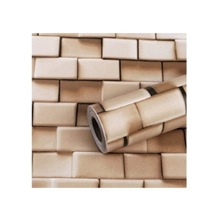 3D тухлена тапетна самозалепваща се контактна хартия с тухлена текстура