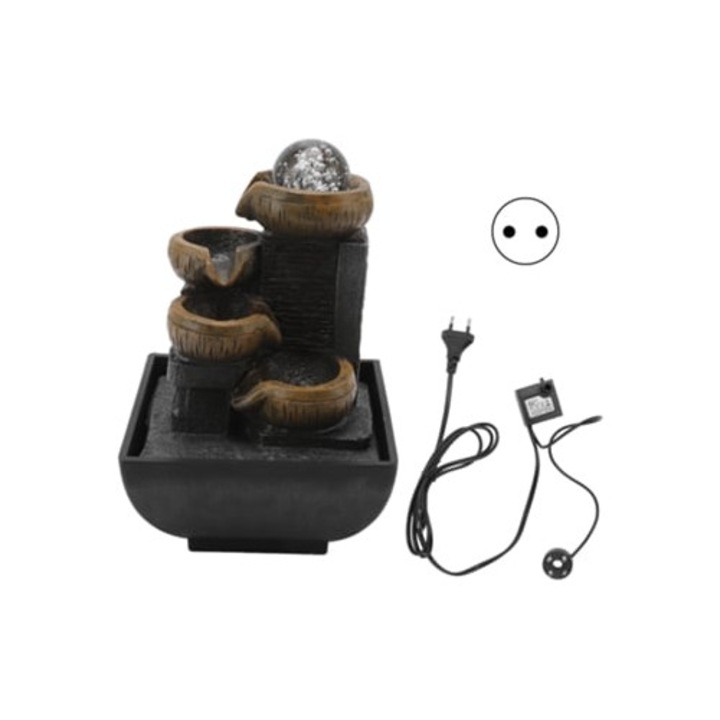 Настолен фонтан, декорация от смола, течаща вода с цветни светлинни мъниста