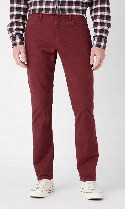 Blugi barbatesti Wrangler GREENSBORO, bumbac/elastan, visiniu