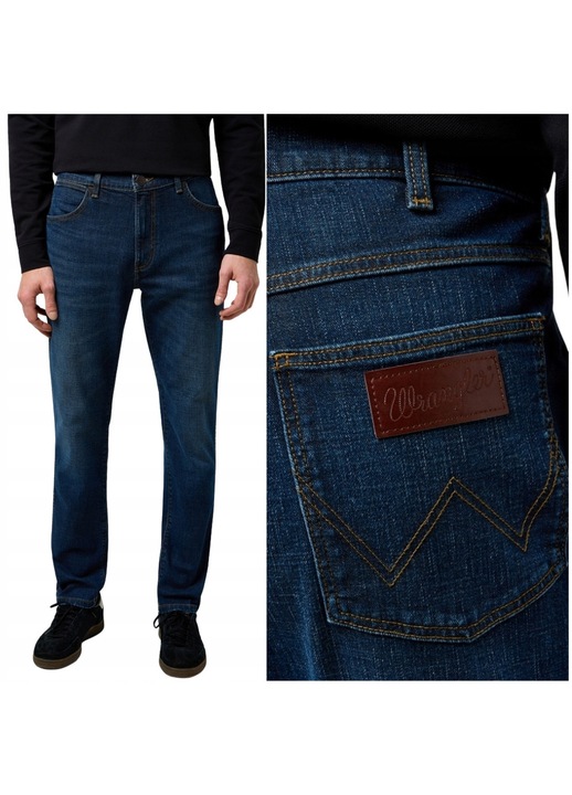Férfi Wrangler Larston Slim Tapered farmer, kék, Kék