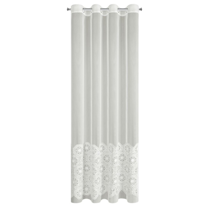 Перде LIZA, 140x250см, кремаво, апликация мандала, захващане с халки