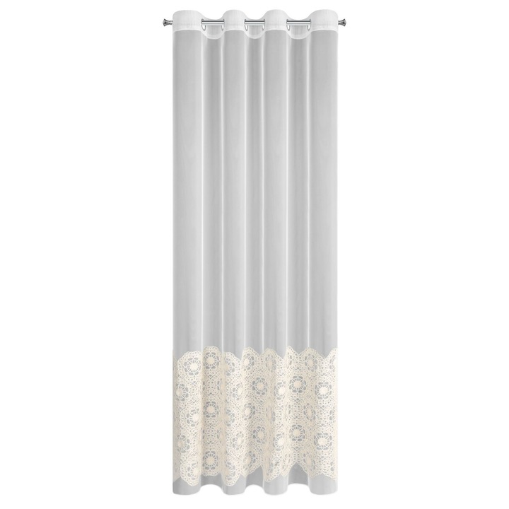 Перде LIZA с халки, Eurofirany, 140x250см, бежово, апликация мандала