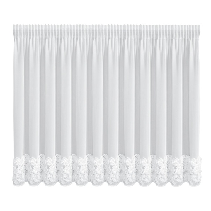 Перде ROSES, Eurofirany, 300x120см, бяло, 3D лента рози