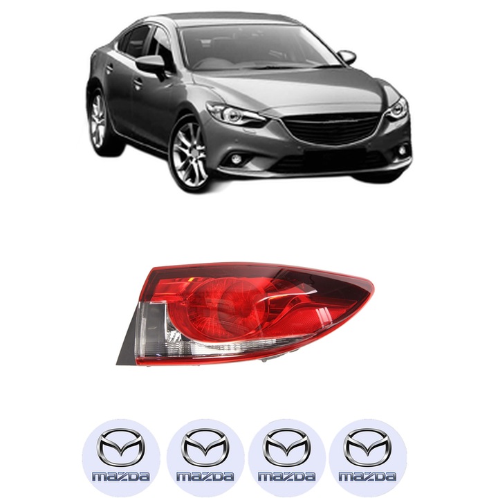 Lampa Stop Spate Dreapta MAZDA 6 Saloon (GJ, GL) din 2012-2020, Auto, DEPO, 4x Stickere auto cu MAZDA