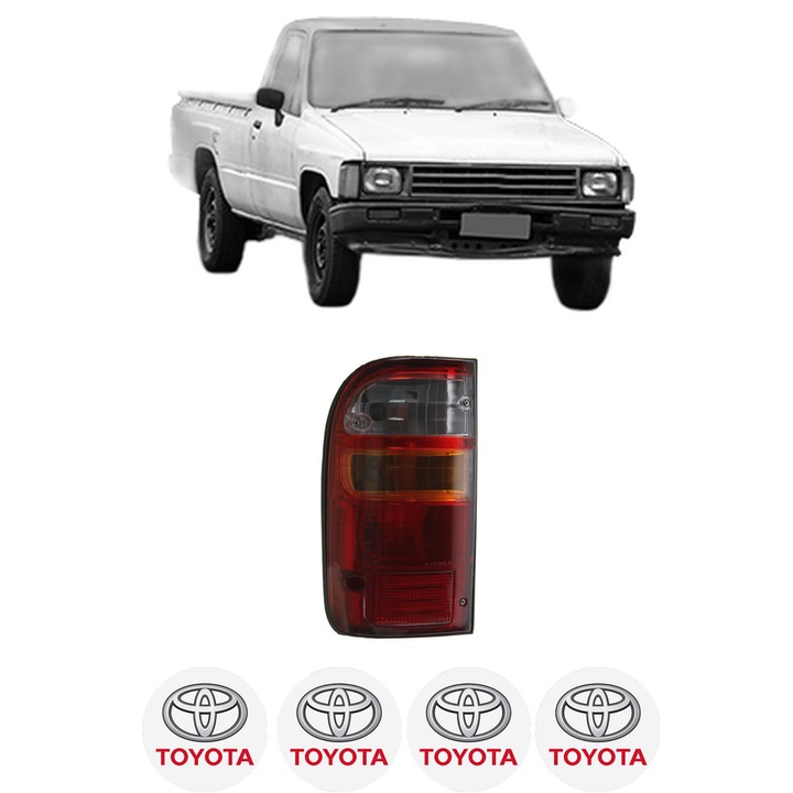 Lampa Stop Spate Stanga TOYOTA HILUX IV Pickup (_N5_, _N6_) din 1983-1989, Auto, DEPO, 4x Stickere auto cu TOYOTA