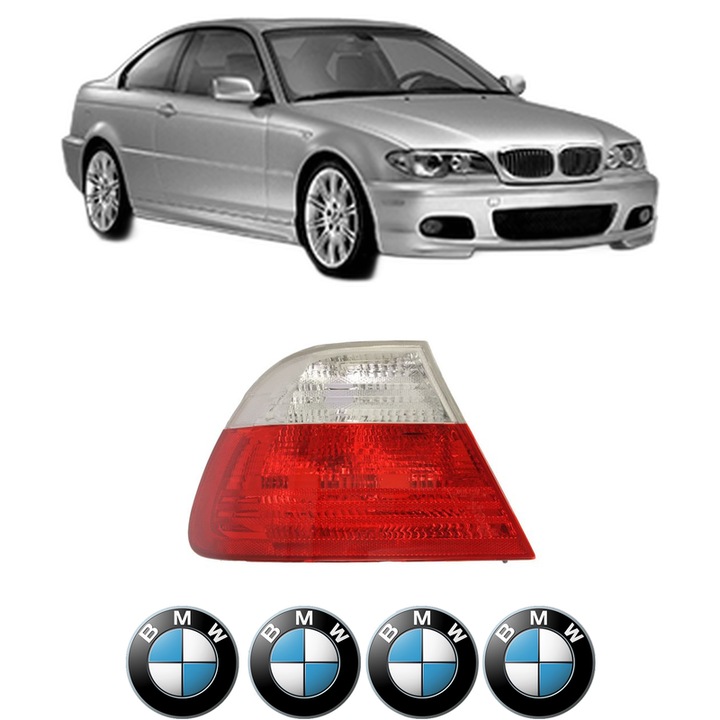Lampa Stop Spate Stanga BMW Seria 3 Coupe (E46) din 1998-2006, Auto, DEPO, 4x Stickere auto cu BMW