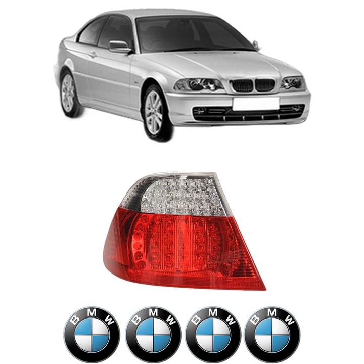 Lampa Stop Spate Stanga BMW Seria 3 (E46) din 1997-2005, Auto, DEPO, 4x Stickere auto cu BMW