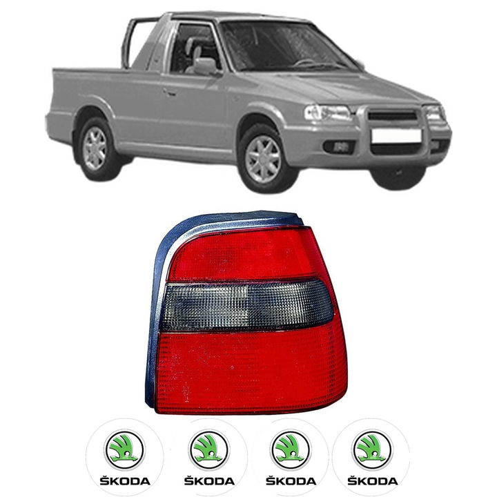 Lampa Stop Spate Dreapta SKODA FELICIA I Pickup (6UF, 6U7) din 1995-2002, Auto, DEPO, 4x Stickere auto cu SKODA