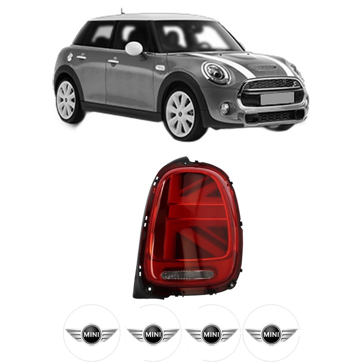 Lampa Stop Spate Dreapta MINI MINI (F55) din 2013-2020, Auto, DEPO, 4x Stickere auto cu MINI