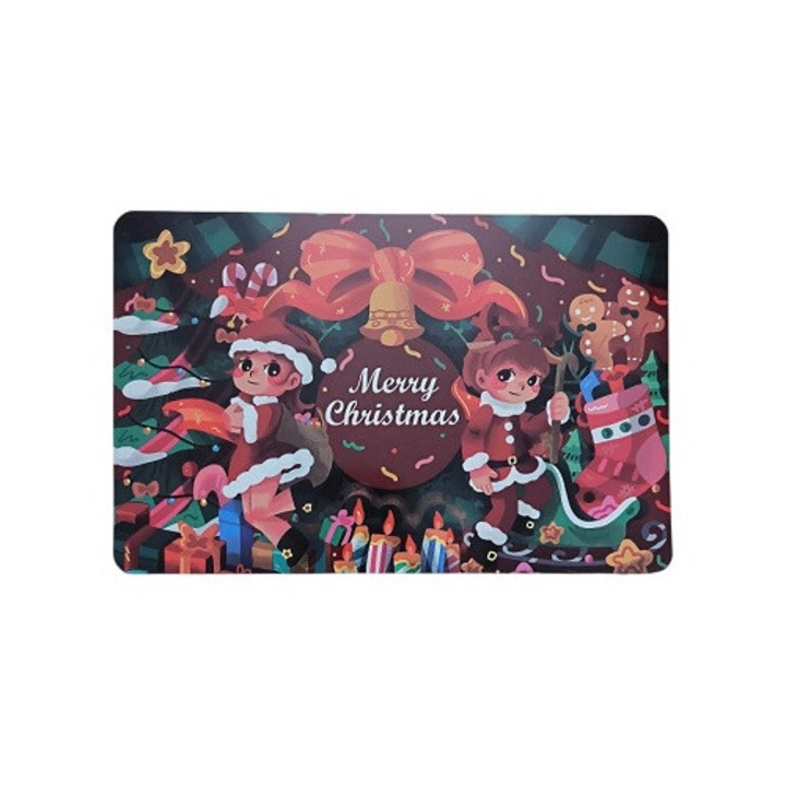 Protectie pentru masa 43 X 28 cm, 2 fete, Model Merry Christmas - Flori