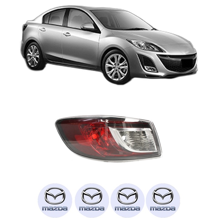 Lampa Stop Spate Stanga MAZDA 3 Saloon (BL) din 2008-2014, Auto, TYC, 4x Stickere auto cu MAZDA