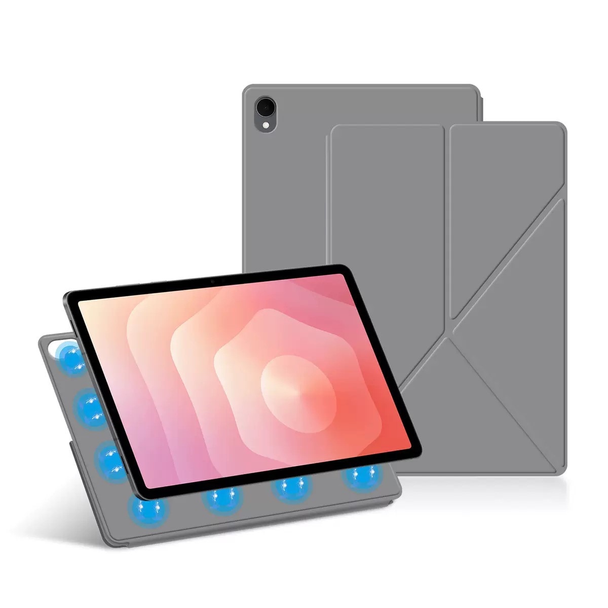 Husa de protectie Samsung pentru Galaxy Tab S11 Ultra Book Cover, Suport multiunghiular, Gri
