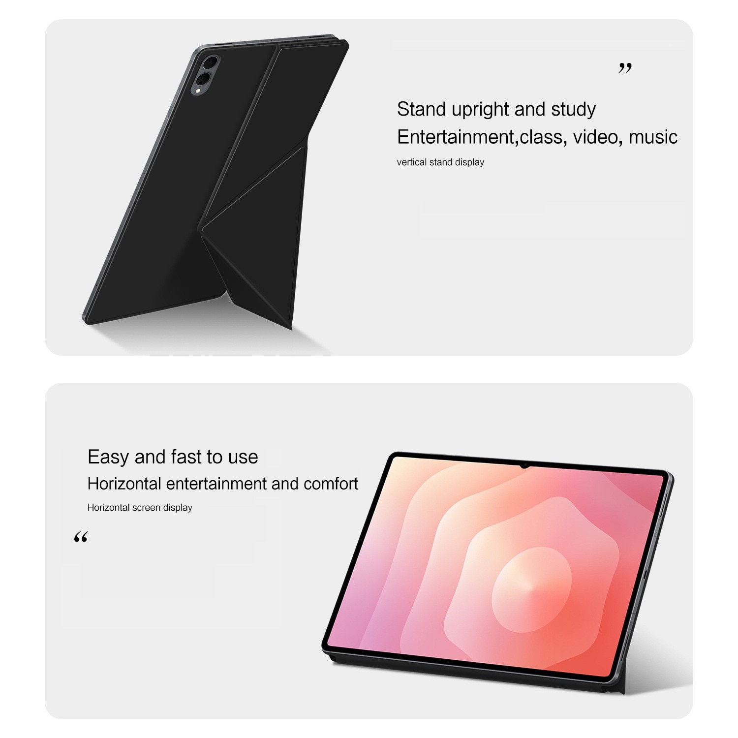 Husă de protecție DroolingDog pentru tabletă, neagră, set pentru Galaxy Tab S11 Ultra