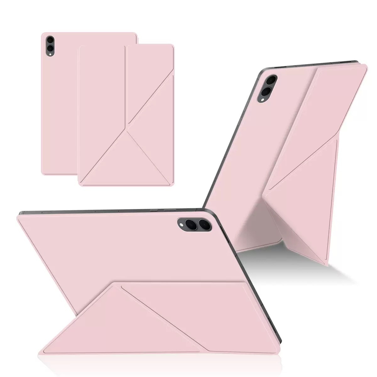 Husa de protectie compatibil cu Samsung pentru Galaxy Tab S11 Ultra Book Cover, Suport unghiular multi, Roz