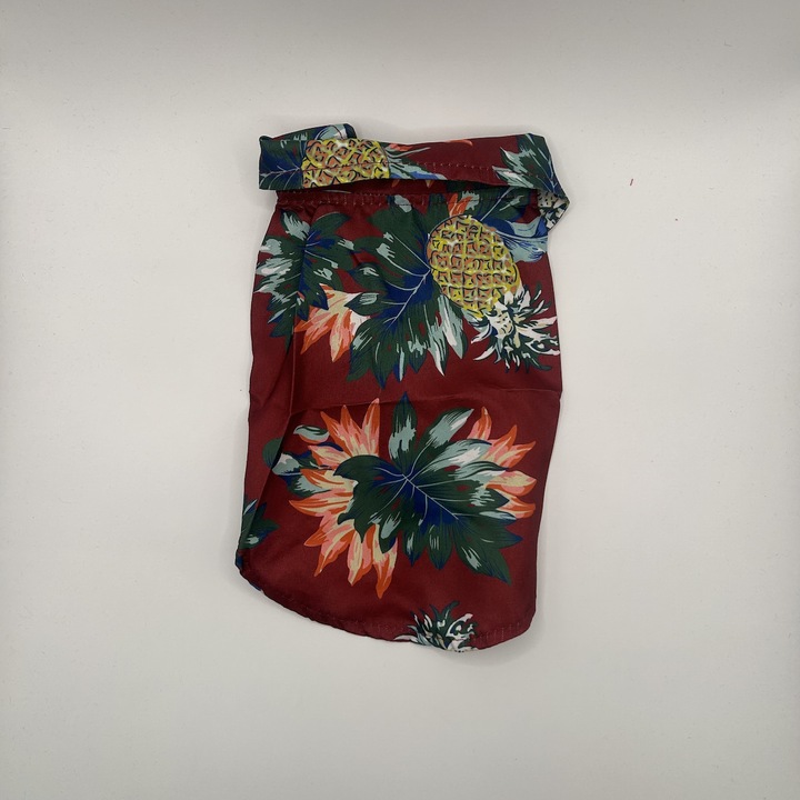 Camasa pentru caini Bonnie, model cu ananas si frunze tropicale, marime XS