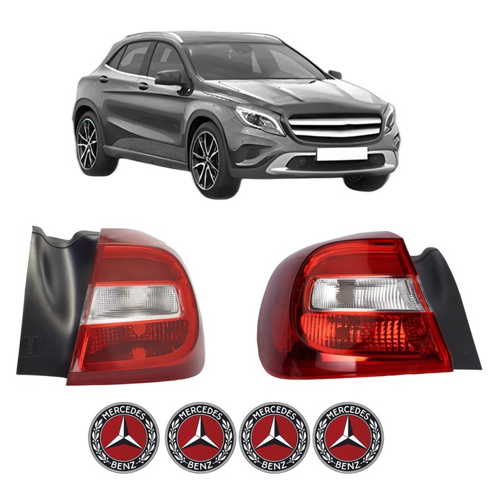 Set Stopuri Spate Stanga Dreapta MERCEDES-BENZ GLA-CLASS (X156) din 2013-2019, Auto, DEPO, 4x Stickere auto cu MERCEDES-BENZ