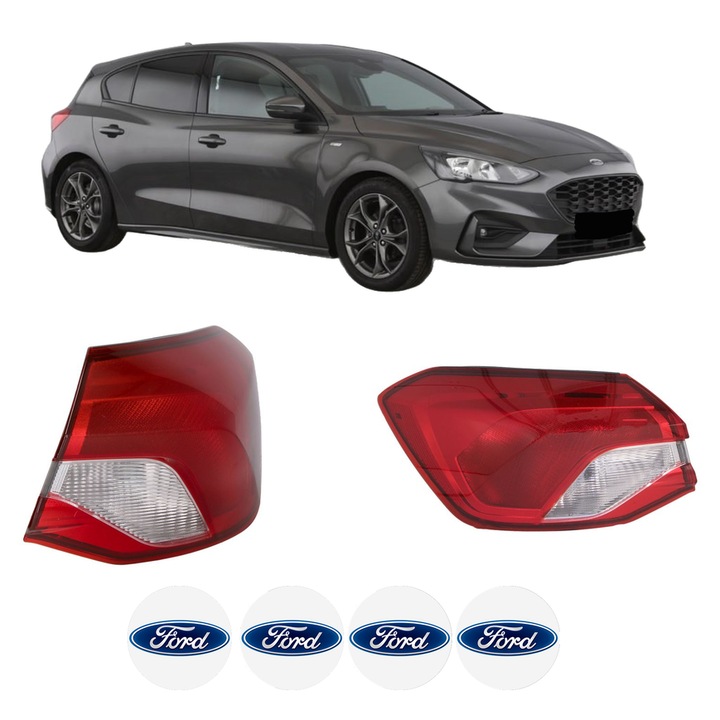 Set Stopuri Spate Stanga Dreapta FORD FOCUS IV (HN) din 2018-2022, Auto, DEPO, 4x Stickere auto cu FORD