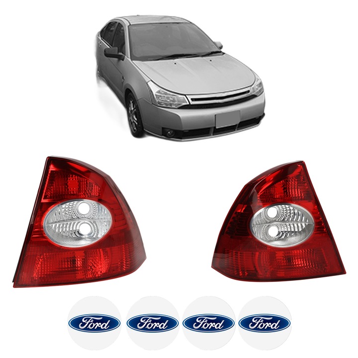 Set Stopuri Spate Stanga Dreapta FORD FOCUS din 1998-2021, Auto, DEPO, 4x Stickere auto cu FORD