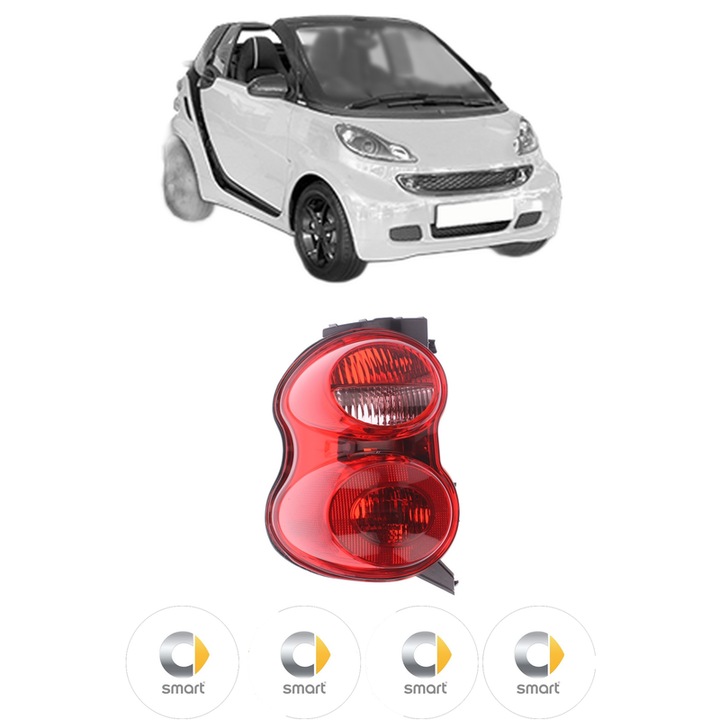 Lampa Stop Spate Stanga SMART FORTWO Cabrio (451) din 2007-2013, Auto, TYC, 4x Stickere auto cu SMART
