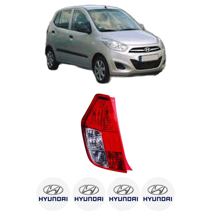 Lampa Stop Spate Stanga HYUNDAI i10 I (PA) din 2007-2013, Auto, DEPO, 4x Stickere auto cu HYUNDAI