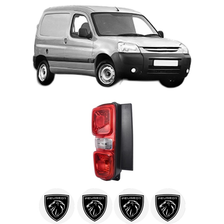 Lampa Stop Spate Dreapta PEUGEOT PARTNER Box Body/MPV din 2008-2016, Auto, TYC, 4x Stickere auto cu PEUGEOT