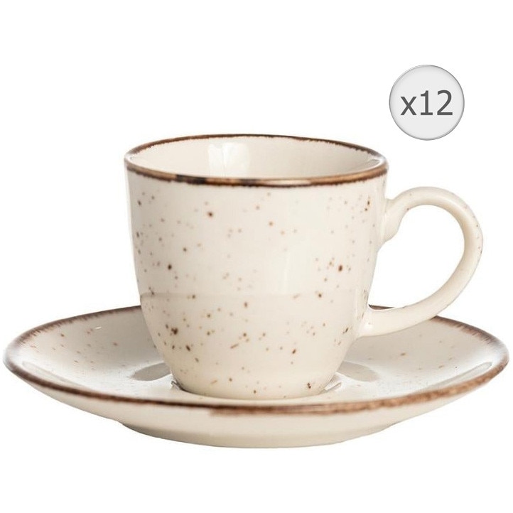 Set 12 piese de cafea Villarte Naxos, portelan, 90 ml