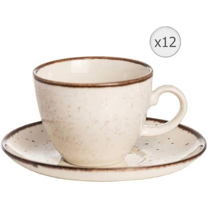Villarte Naxos 12 darabos kávé-/teáskészlet, Porcelán, 200 ml