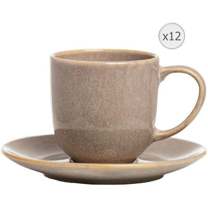 Villarte Antalya 12 darabos kávéskészlet, Porcelán, 95 ml