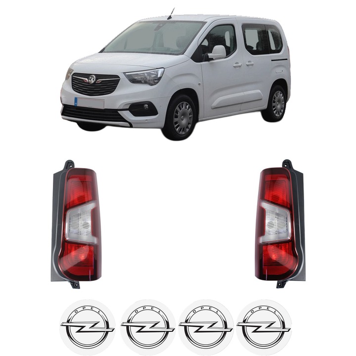 Set Stopuri Spate Stanga Dreapta OPEL COMBO E Tour / Life (K9) din 2018-2023, Auto, DEPO, 4x Stickere auto cu OPEL