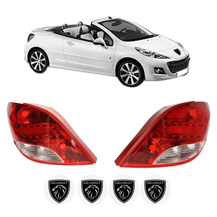 Set Stopuri Spate Stanga Dreapta PEUGEOT 207 CC (WD_) din 2007-2015, Auto, TYC, 4x Stickere auto cu PEUGEOT