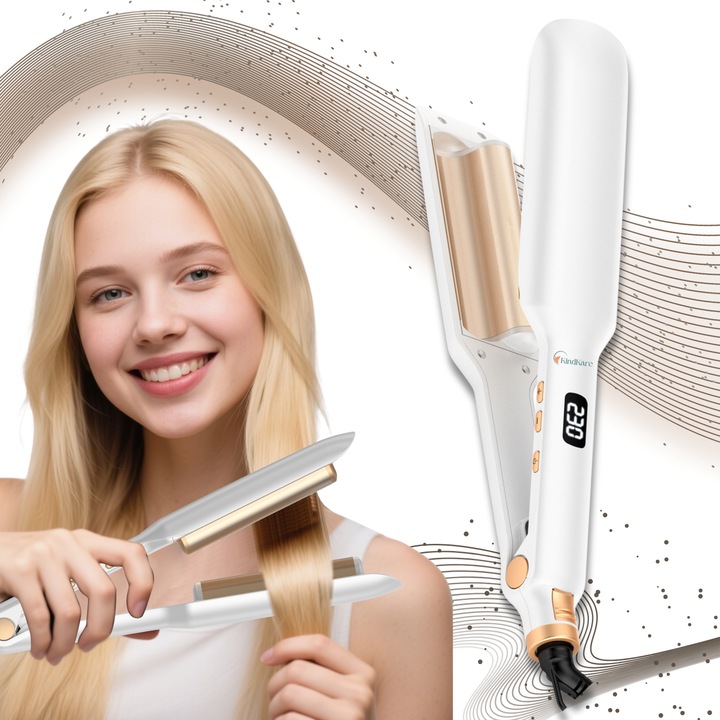 KindKare automatikus hajformázó, kerámia-turmalin, 12 hőmérsékletfokozat, fehér