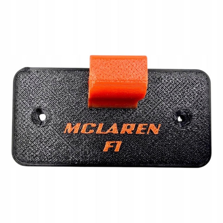 Стойка за стена за LEGO Technic McLaren Formula 1, MoranQ, черна с оранжев надпис, лесен монтаж