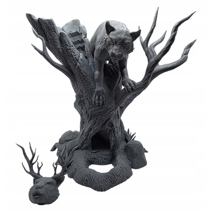 MoranQ kockatorony, Erdő őre, 20x13x12cm, szürke, kétfejű készlet