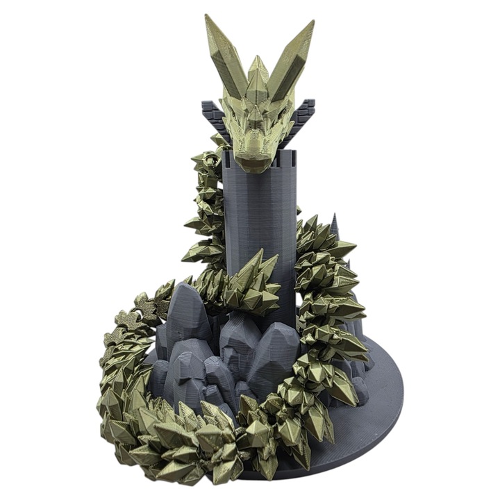 Sárkány kristály, 25 cm, többszínű, dekoratív