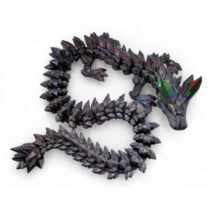 Sárkány Kristály Pszichedelikus 60 cm, MoranQ, fekete, Dekoratív