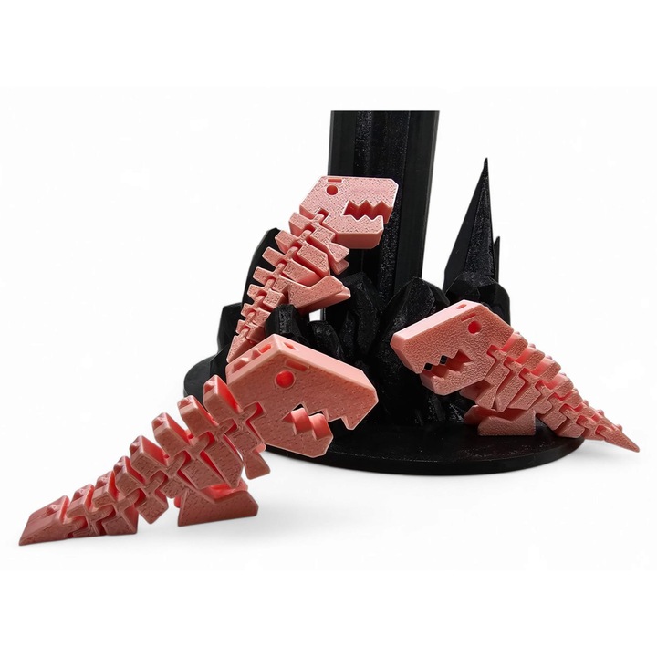 DinoBot Rex, játékrobot, rózsaszín, 8cm, többszínű, mozgatható ízületekkel