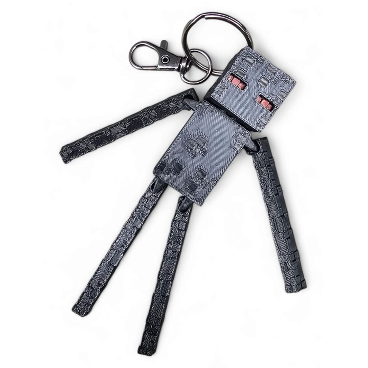 Minecraft Enderman kulcstartó, 9 cm, mozgatható végtagokkal, kulcsokra és hátizsákra