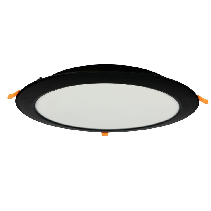 Corp de iluminat LED incastrat ALEXIS 30W 3000lm IP20 CCT rotund negru, HOROZ