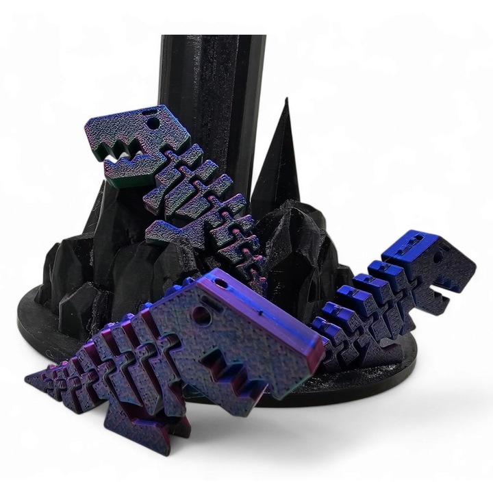 Figurina DinoBot Rex, MoranQ, multicolor, 8cm, cu articulatii mobile