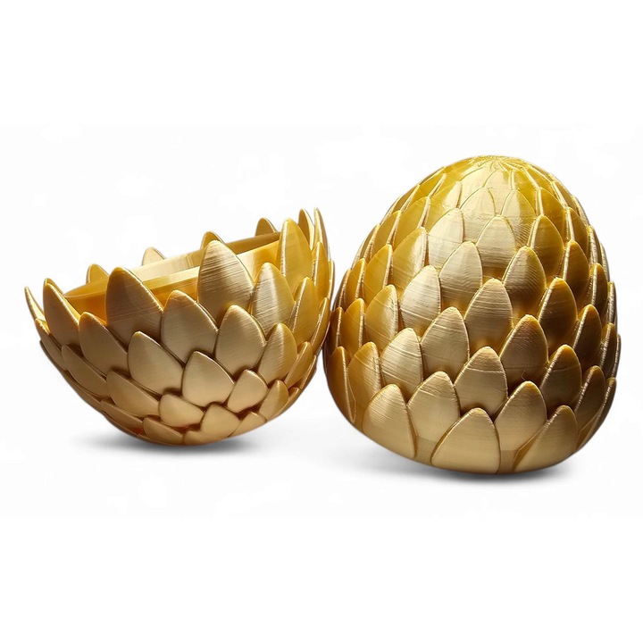 Фигурина драконово яйце, 13 см, PLA, уникален дизайн, декоративна, златна