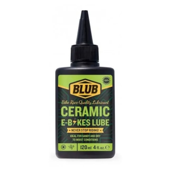 BLUB Ceramic E-Bike Lube, kerékpárlánc viasz kenőanyag, ideális minden időjárási körülményhez, 120 ml, kb. 80 alkalmazás