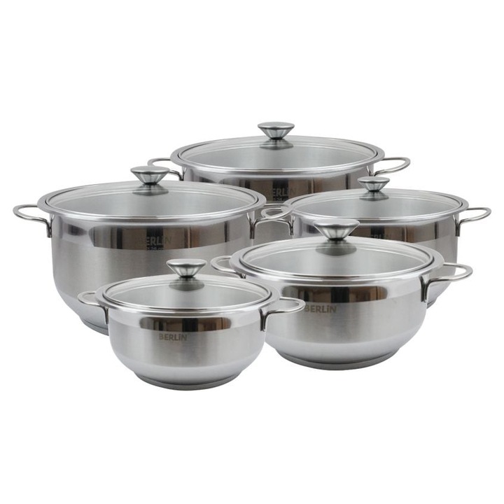 Set Oale Berlin 18, 20, 22, 24, 26G, Capac Sticlă, Bază cu Inducție