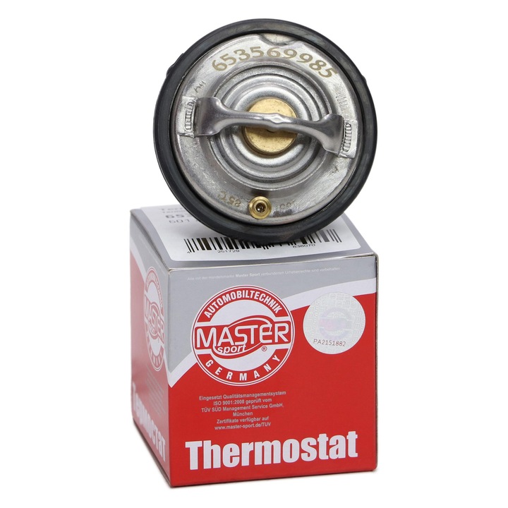 Termosztát Master-Sport, kompatibilis Daewoo Korando, Musso, Rexton, Mercedes 124, C, Puch, Ssangyong, 66,6x42x30,5mm, 85°C