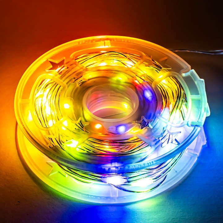 Instalatie pom Craciun ROBENTOYS, 100 becuri, 10m, multicolor