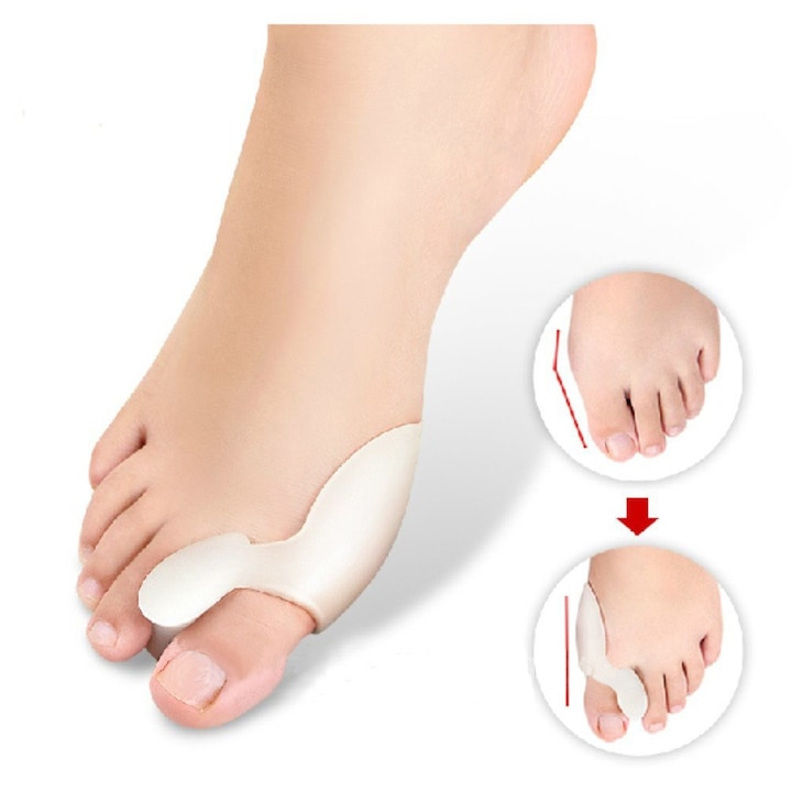 Set 2 separatoare corector deget mare picior, silicon moale, protecție monturi, universal